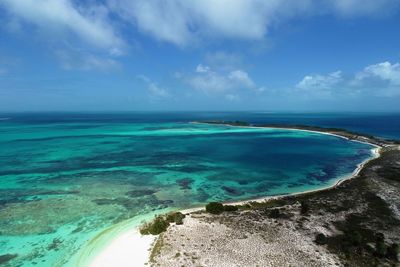 Aerial view of island and beach in los roques, venezuela