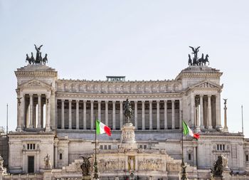 Facade of altare della patria against clear sky