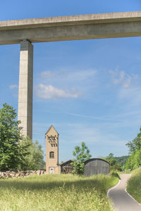 Low angle view of bridge against sky