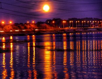 Illuminated city at night