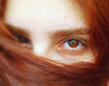 Close-up portrait of woman eye