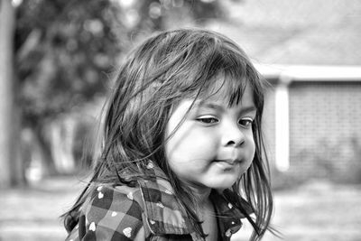 Close-up portrait of cute girl