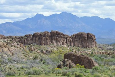 Scenic view of mountains against sky