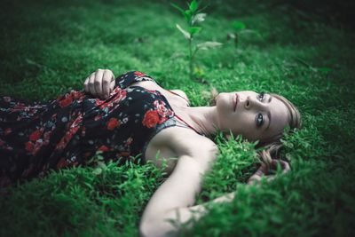 Woman in grass