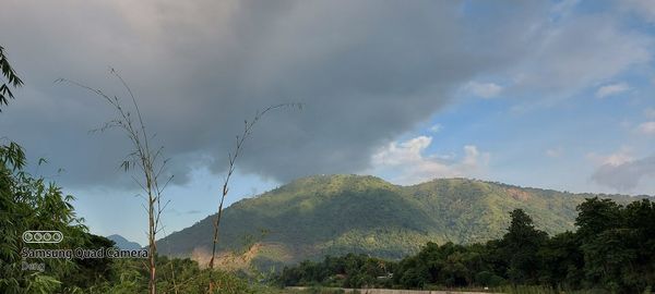 Panoramic view of mountains against sky
