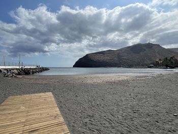 Scenic view of beach against sky