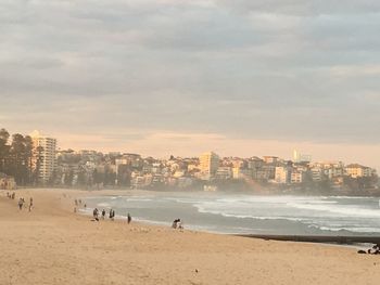 View of cityscape at beach