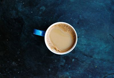 High angle view of coffee on table