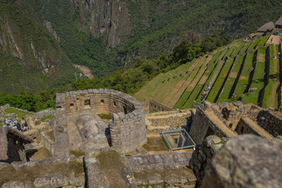 High angle view of historical building