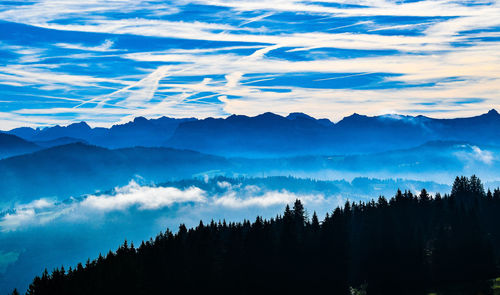 Scenic view of mountains against sky