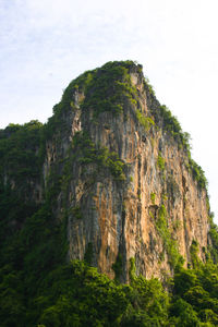 Low angle view of rock formations