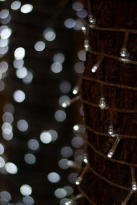Defocused image of illuminated christmas lights