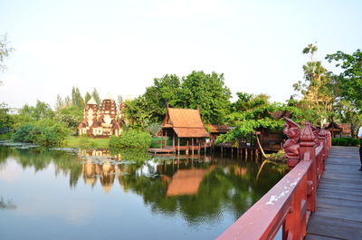 View of river with trees in background