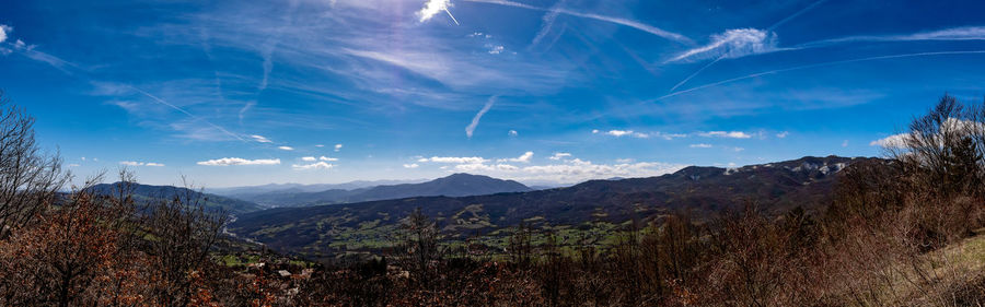 Scenic view of mountains against sky