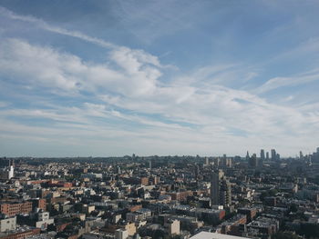 High angle view of cityscape against sky