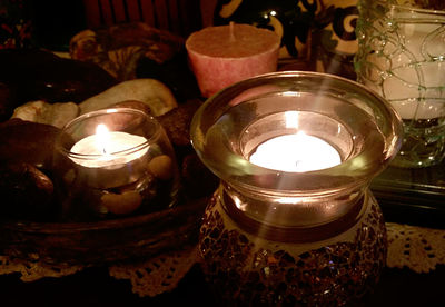 Close-up of lit candle