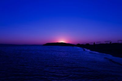 Scenic view of sea at sunset