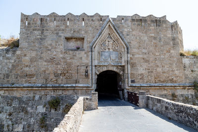 Low angle view of historical building against sky