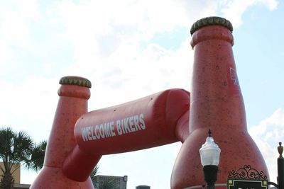 Low angle view of a tower against sky