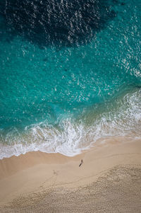 Drone shot of sea during summer