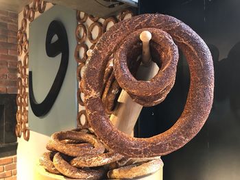 Close-up of rusty machine part