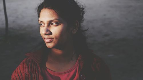 Close-up portrait of young woman