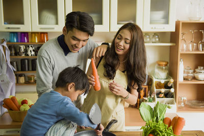 Mother and daughter at home