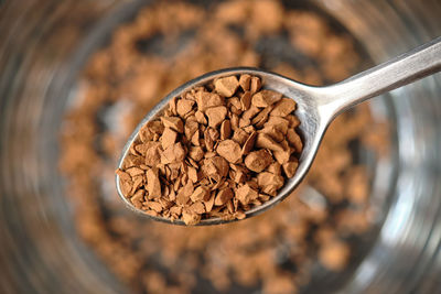 High angle view of breakfast on table