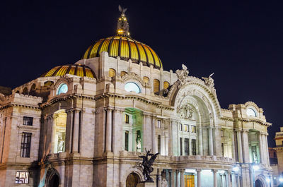 Low angle view of palacio de bellas artes against clear sky