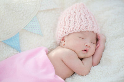 Close-up of baby sleeping