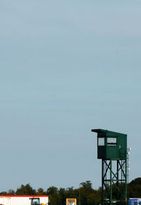 Low angle view of lifeguard tower against sky