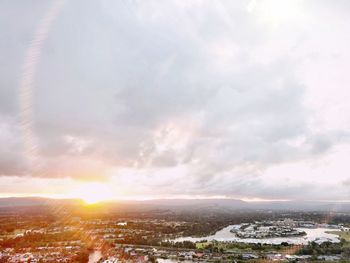 Aerial view of cityscape against sky