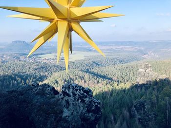 Scenic view christmas star against sky