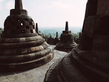 Low angle view of temple against sky