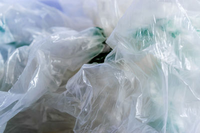 Full frame shot of crumpled plastic bags