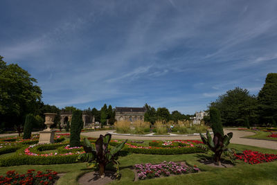 Plants growing at trentham gardens against sky