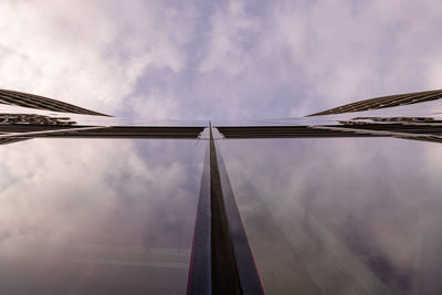 Directly below shot of modern building against sky