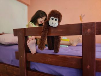 Stuffed toy on table at home