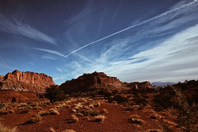 Scenic view of rock formation against sky