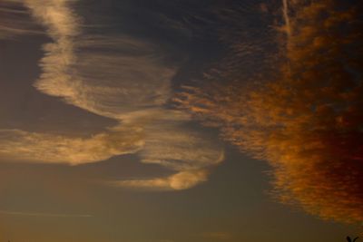 Low angle view of sky at sunset