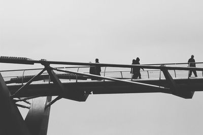 Low angle view of bridge against clear sky