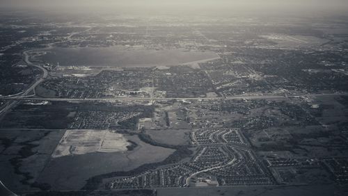 Aerial view of agricultural landscape