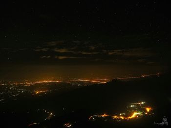 Panoramic view of sky at night