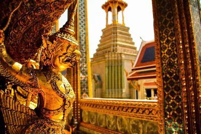 Low angle view of statue of temple