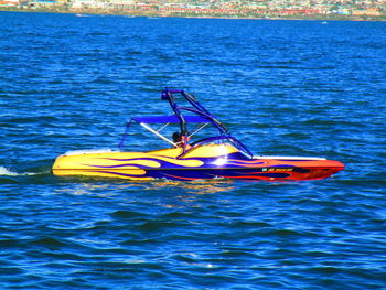 View of boat in sea