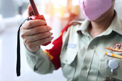 Midsection of woman working