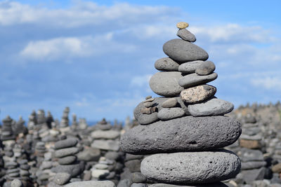 Stack of stones on rock