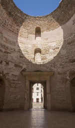 View of the aperture in the domed roof of the diocletian's palace in split, croatia