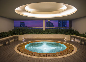 Hot tub on a luxury condominium rooftop in bangkok