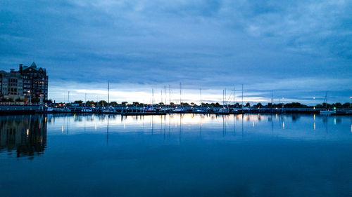 Reflection of buildings in water